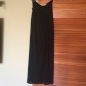 Long black skirt with slit
